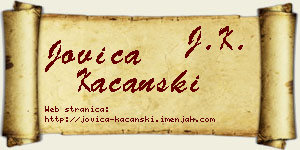 Jovica Kaćanski vizit kartica